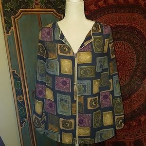 Long Sleeve Book Printed Blouse